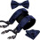 Men's Solid Paisley Silk Braces with Pre-Tied Bowtie Set 1