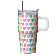 Valentine's Day Coffee Tumbler with Handle Lid and Straw 20