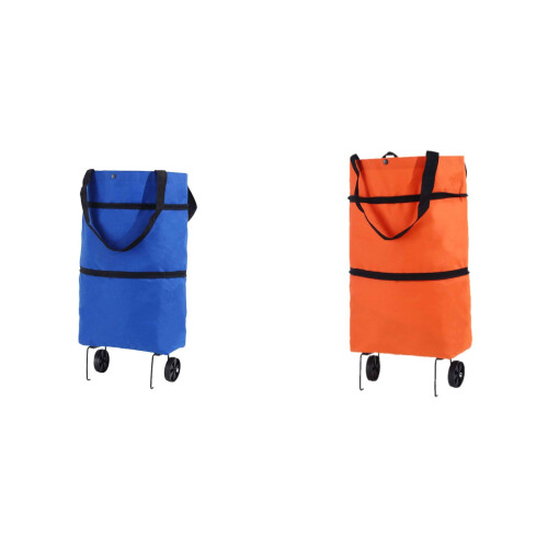 Foldable Wheeled Shopping Bag with Hand Straps 1 Pack