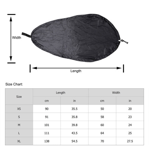 Kayak Seat Cover Black Silver-Coated Polyester XL
