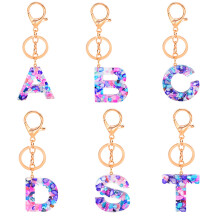 Alphabet Initial Keychain for Women A-Z Epoxy Charm