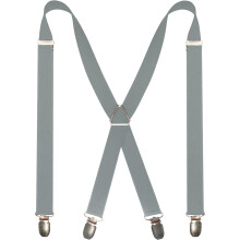 Men's Solid Color Adjustable Braces with 4 Clips