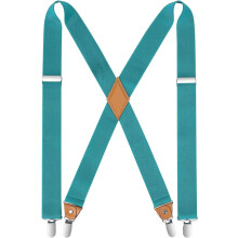 Men's suspenders heavy duty X-style with 4 clips