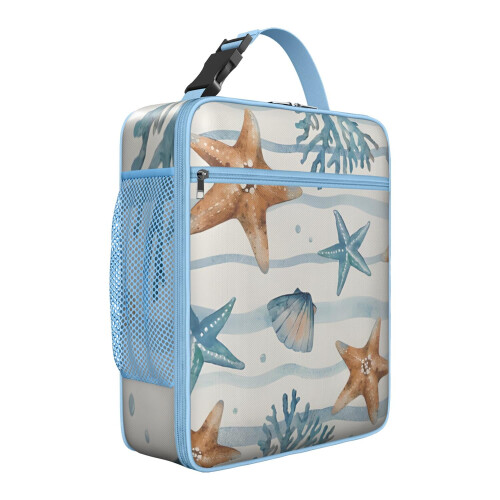Insulated Cooler Lunch Bag Starfish Pattern 1 Pack