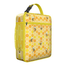 Bee Pattern Insulated Lunch Bag Waterproof Thermal Lining