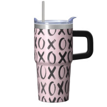20 oz Valentine's Day Tumbler with Handle, Straw, and Lid