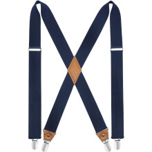 Men's X-Back Suspenders 1.4 Inch Adjustable Elastic with 4