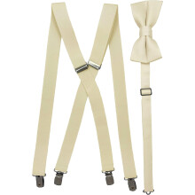Men's X-back suspenders and bowtie set in assorted colors