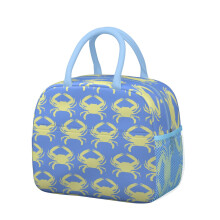 Waterproof Lunch Tote Tropical Sea Life Print Black White