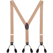 Debaijia Men's Suspenders with 6 Leather Clips Y-Shape