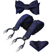 Men's Paisley Floral Suspenders Y-Back with Clips