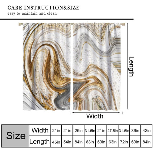 Marble Curtains Abstract Gold Fluid Art Thermal Drapes 2 1