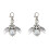 2X Owl Pocket Watch with Key Chain 40 X 25 mm Silver 1