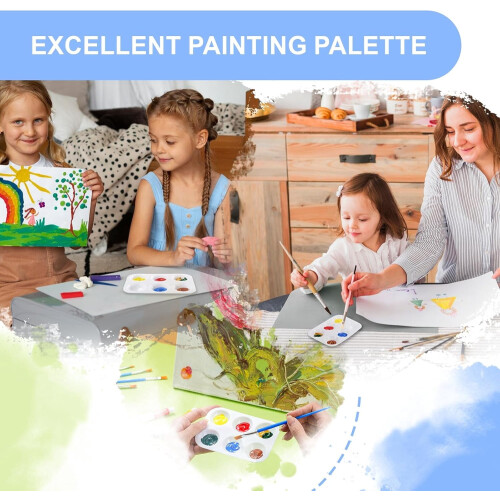 Plastic Paint Palette 6-Well Rectangular 15 Pack 2