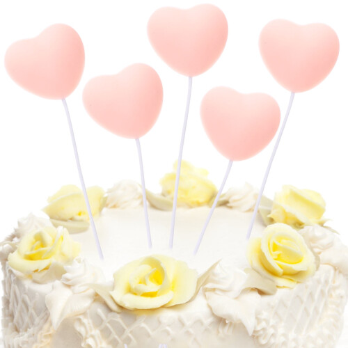 Pink Heart-Shaped Cake Insert Cupcake Decorations 25 pcs 2