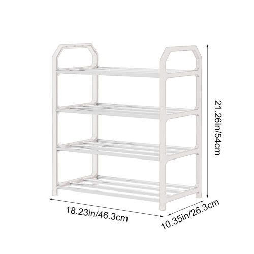 Shoe Rack Organizer White Four-Tier for Bedroom Closet 2