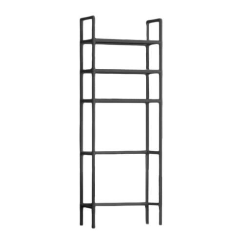 Balcony Floor Standing Storage Rack Black White Plastic 1