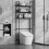 Balcony Floor Standing Storage Rack Black White Plastic 4