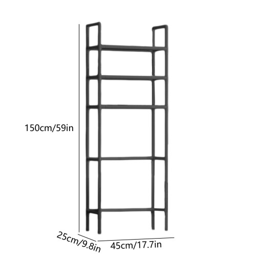 Balcony Floor Standing Storage Rack Black White Plastic 2