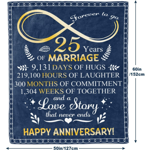 Silver Anniversary Throw Blanket for Couples 30x40 in 1