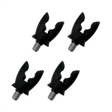 4pcs Carp Fishing Rod Rest with Rubber Gripper for Alarms & Bars Black