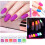 Fluorescent Press-On Nails Solid Color Acrylic Fake Nails 3