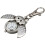 2X Owl Pocket Watch with Key Chain 40 X 25 mm Silver 4