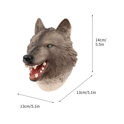 Wolf Hand Puppet Toy Soft Rubber Realistic 1 Piece 2