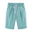 Damebermudashorts i bomull og lin, ensfarget, rett 3