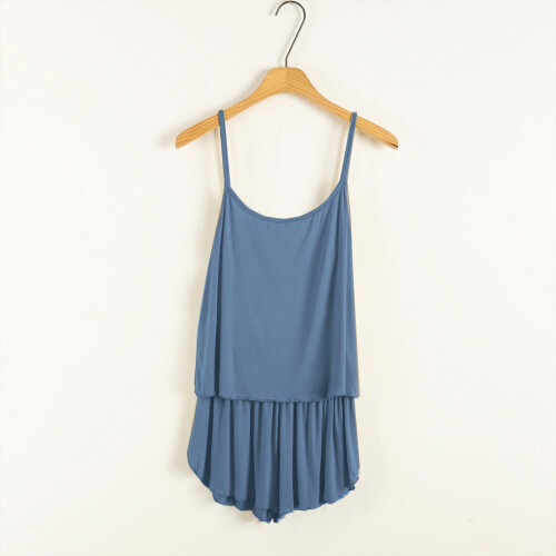 Women's Silk Cami Pajama Set Ice Soft Summer Solid Color 1
