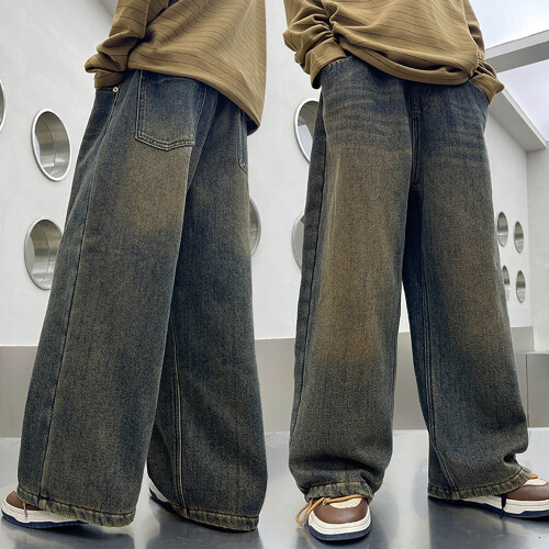 Boys Cargo Trousers Elastic Waist Regular Fit Thermal Pants 1