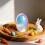 Glass Mirror Easter Egg Lamp 6.7 inch Blue LED Night Light 5