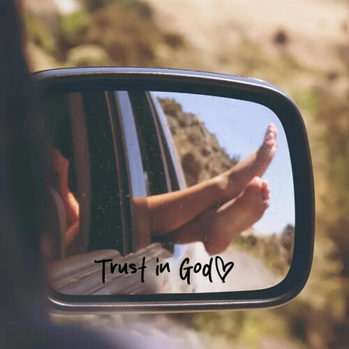 Christian Rear View Mirror Sticker Set Pink 4pcs 2