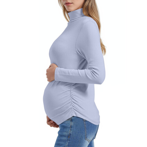 Umstandsoberteil aus Samtfleece für Damen, einfarbig, langärmelig 2