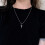 Adjustable Rope Necklace with Metal Cross Pendant Silver 8