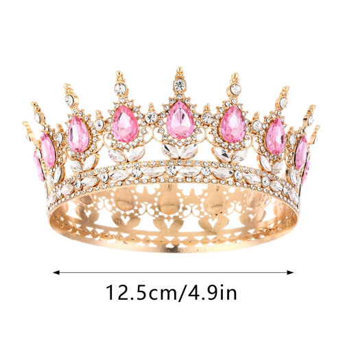 Rhinestone Bridal Headpiece Pink One Piece 1