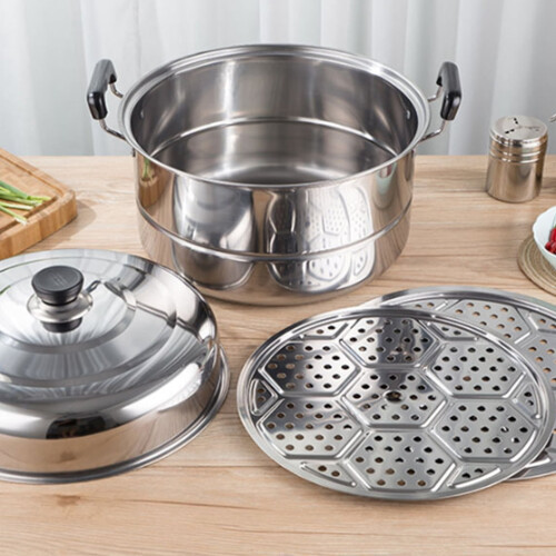 Multi-Layer Steamer Pot Stainless Steel 3-Tier 1