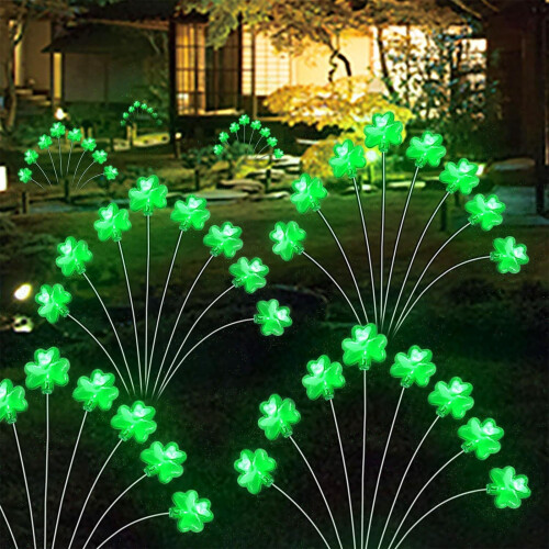 Ηλιακά φώτα αυλής Shamrocks Green LED Clover Stake 1