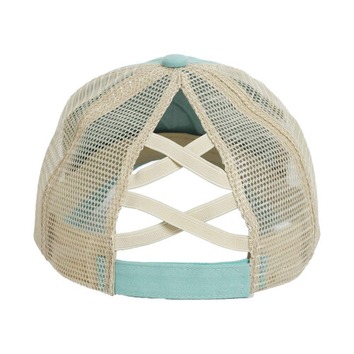 Women's Baseball Cap with Ponytail Hole Vintage Washed Dad 2