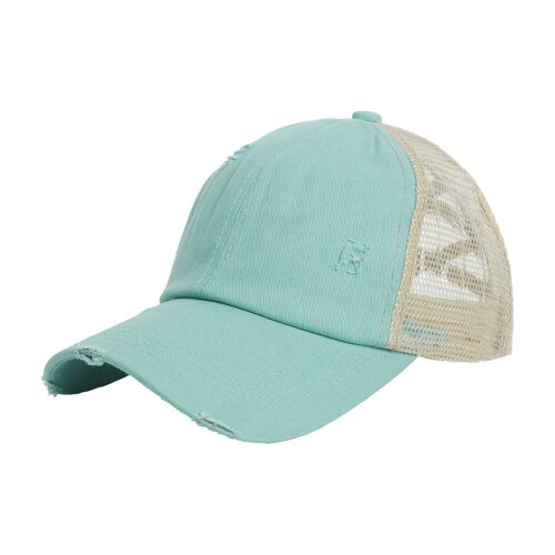 Women's Baseball Cap with Ponytail Hole Vintage Washed Dad 1