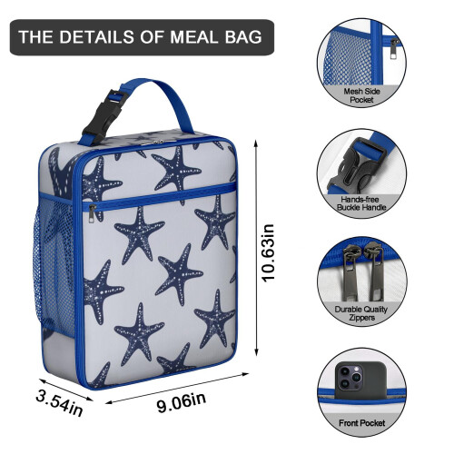 Thermal Lunch Box Bag Starfish Print Insulated Waterproof 1 1