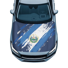Car Hood Cover El Salvador Flag Print Stretchable