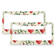 Hearts & Flowers License Plate Cover Metal 2-Hole Frame 2