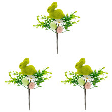 Artificial Easter Flowers with Eggs and Berries 3 pcs 10
