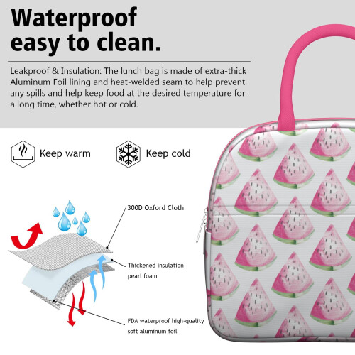 Watermelon Pattern Insulated Lunch Bag 1 Pack 2