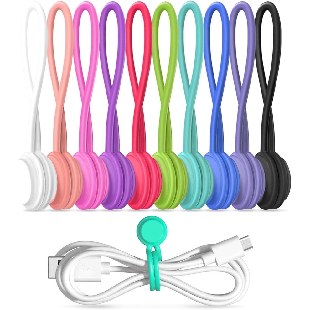 Magnetic Cable Ties Reusable Silicone 10 Pcs 9085618042490