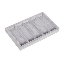 Glasses Display Tray Gray Flannel 5-Grid Eyewear Organizer