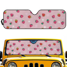 Strawberry Print Windshield Sun Shade for Jeep Wrangler JL