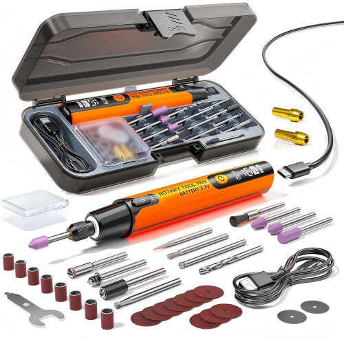 Mini Electric Rotary Tool Kit with LED Light and Digital