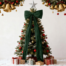 Giant Christmas Bow 71x20 Inch Silky Glossy Tree Topper